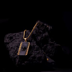 Luxury Black & Gold Medusa Pendant Necklace