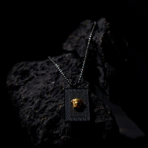 Luxury Black & Gold Medusa Pendant Necklace