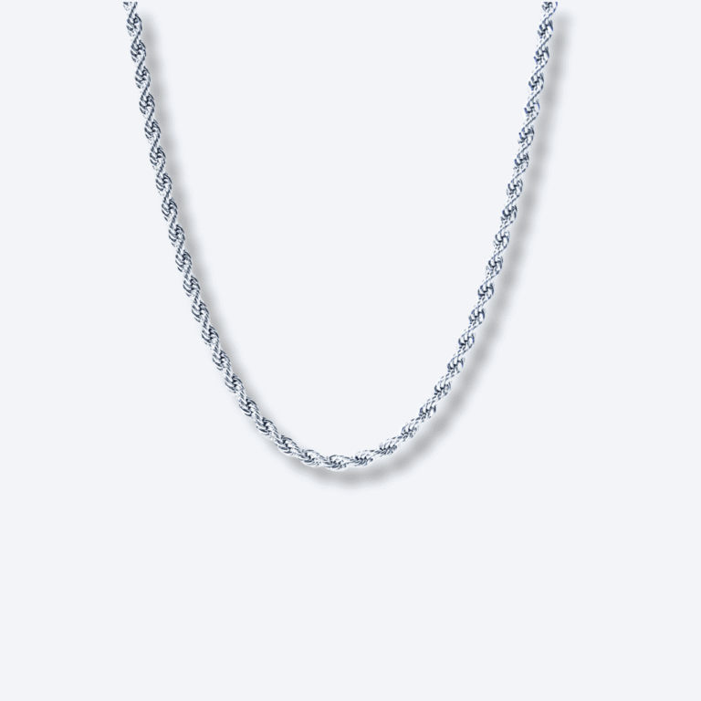 Men’s Silver Rope Chain Necklace