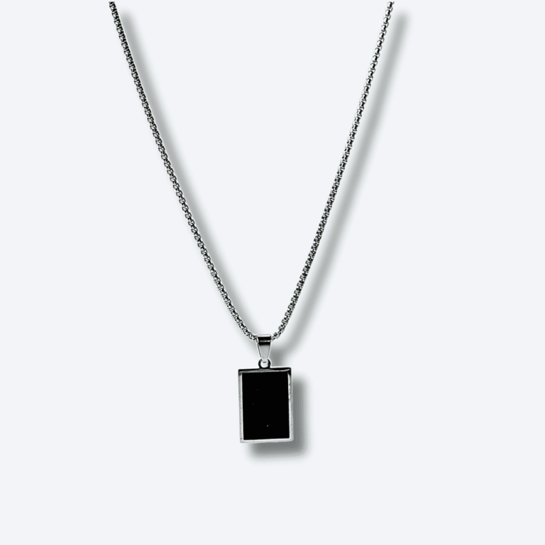 Apollo Obsidian Rectangular Pendant Necklace