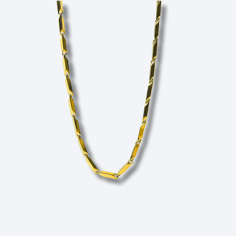 Men’s Gold Geometric Link Chain Stainless Steel Necklace