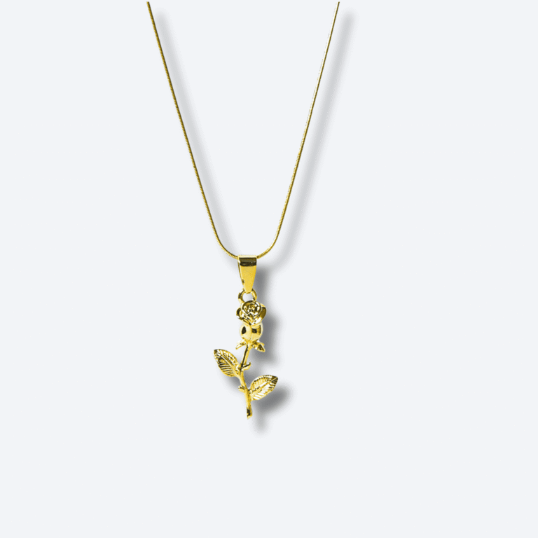 Apollo Eternal Rose Pendant Chain Gold Finish