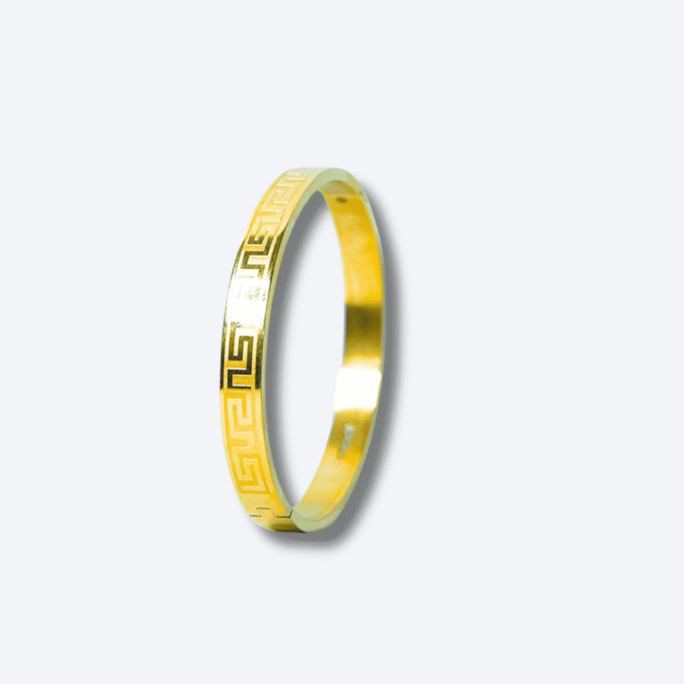 Golden Greek Key Pattern Bracelet for Men