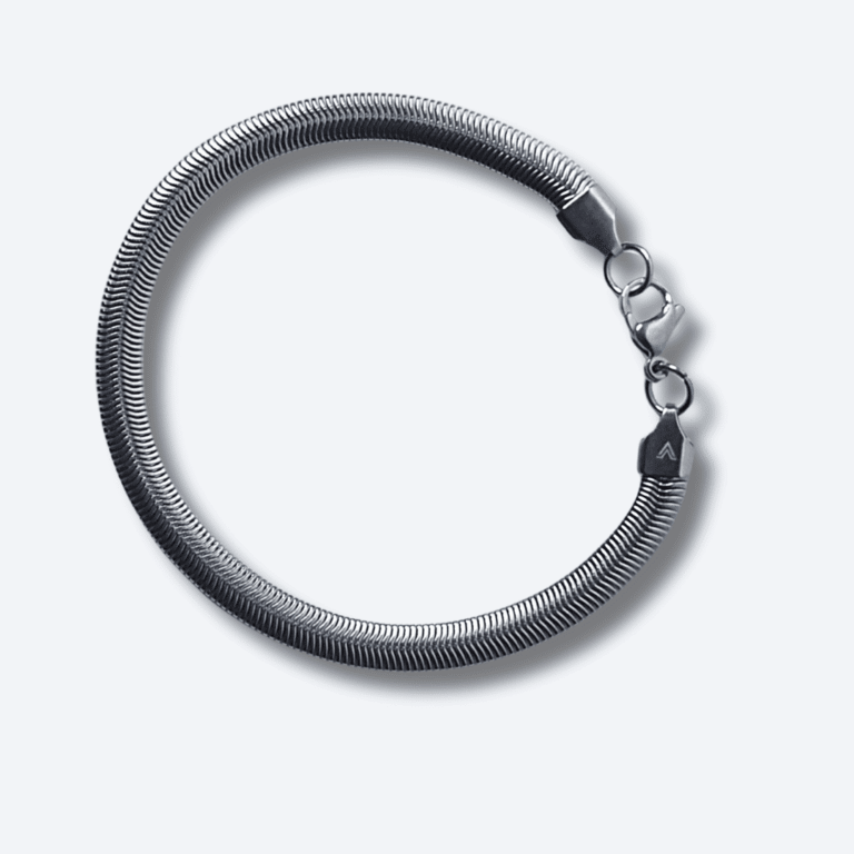 Vortex Silver Snake Chain Stainless Steel Bracelet for Men