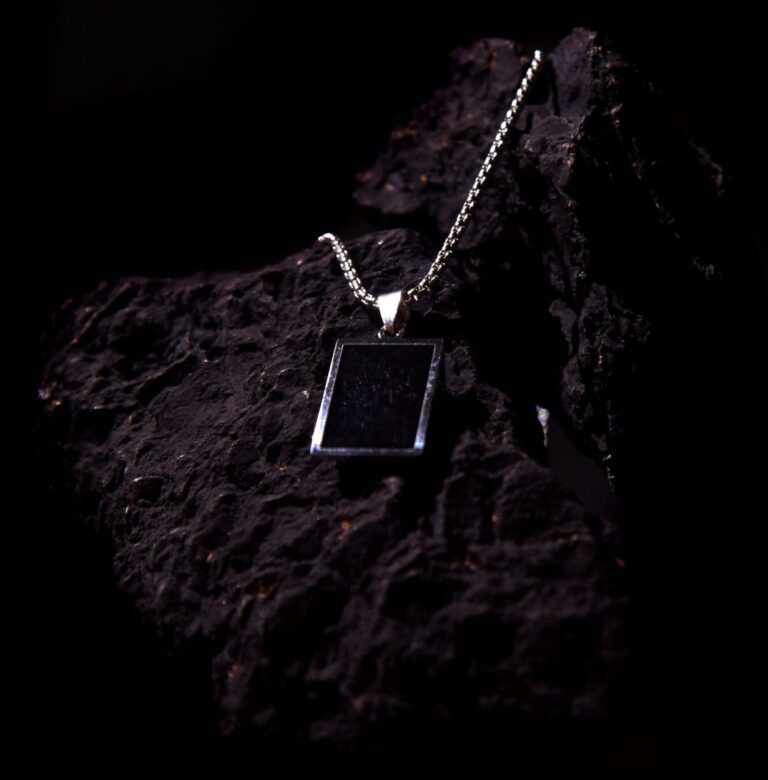 Apollo Obsidian Rectangular Pendant Necklace