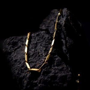 Men's Gold Geometric Link Chain Stainless Steel Necklace