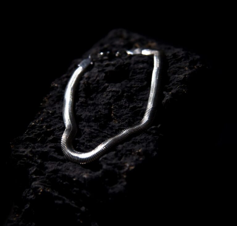 Vortex Silver Snake Chain Stainless Steel Bracelet for Men