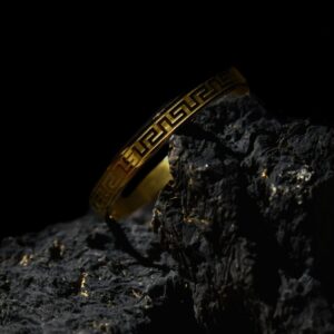 Golden Greek Key Pattern Bracelet for Men