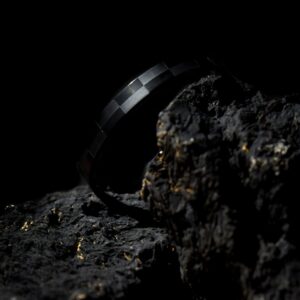 Men's Black Glossy Geometric Bracelet