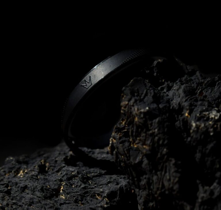 Black Crown Accent Bracelet for Men