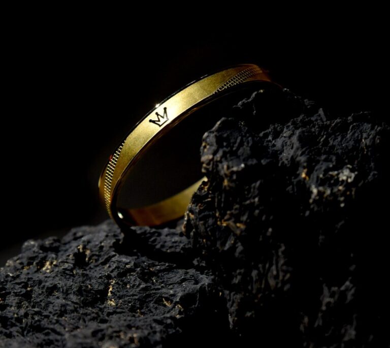 Gold Crown Accent Bracelet for Men