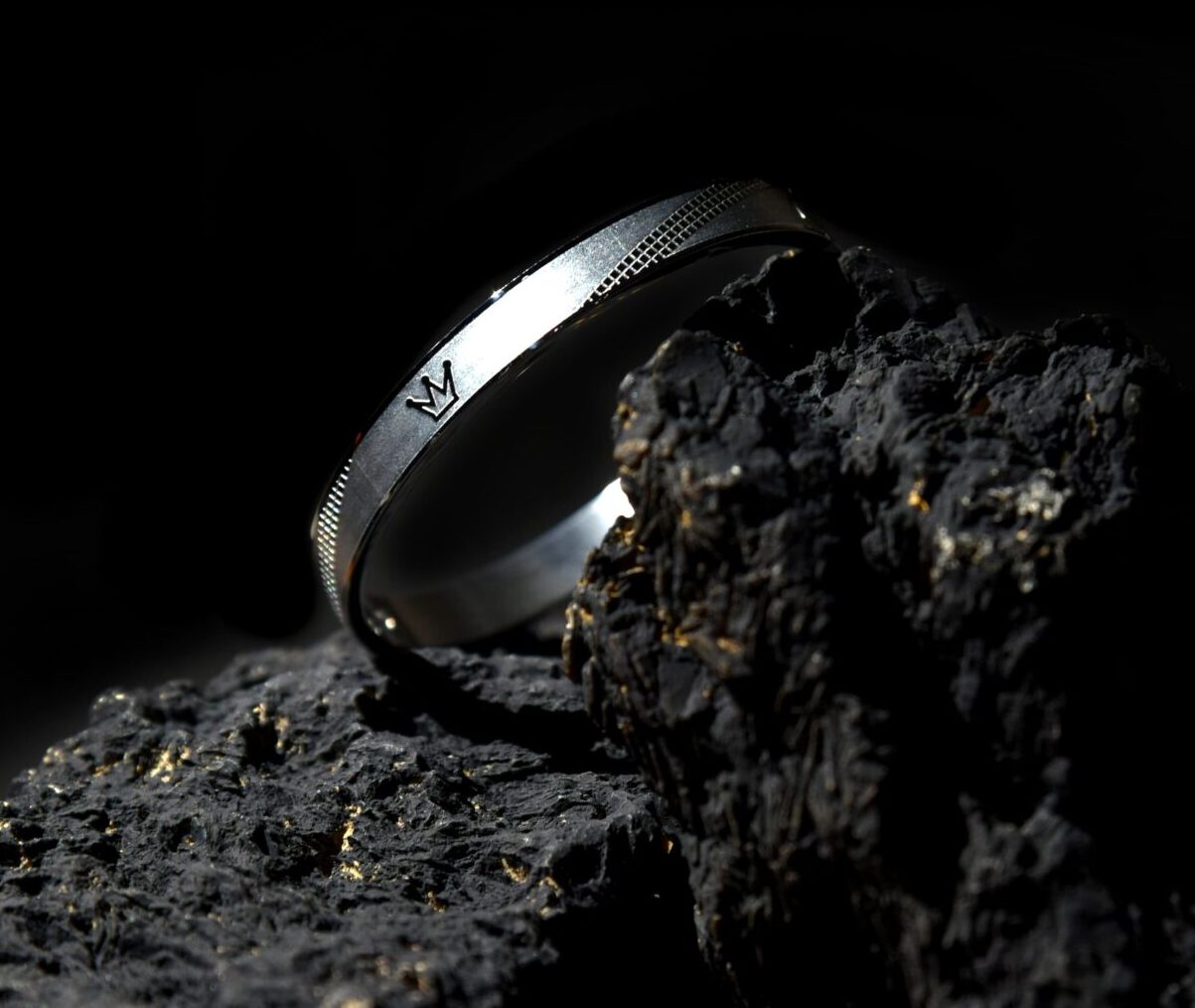 Silver Crown Accent Bracelet for Men