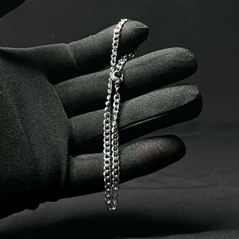 Vanguard Silver 3mm Cuban Stainless Steel Bracelet for Men