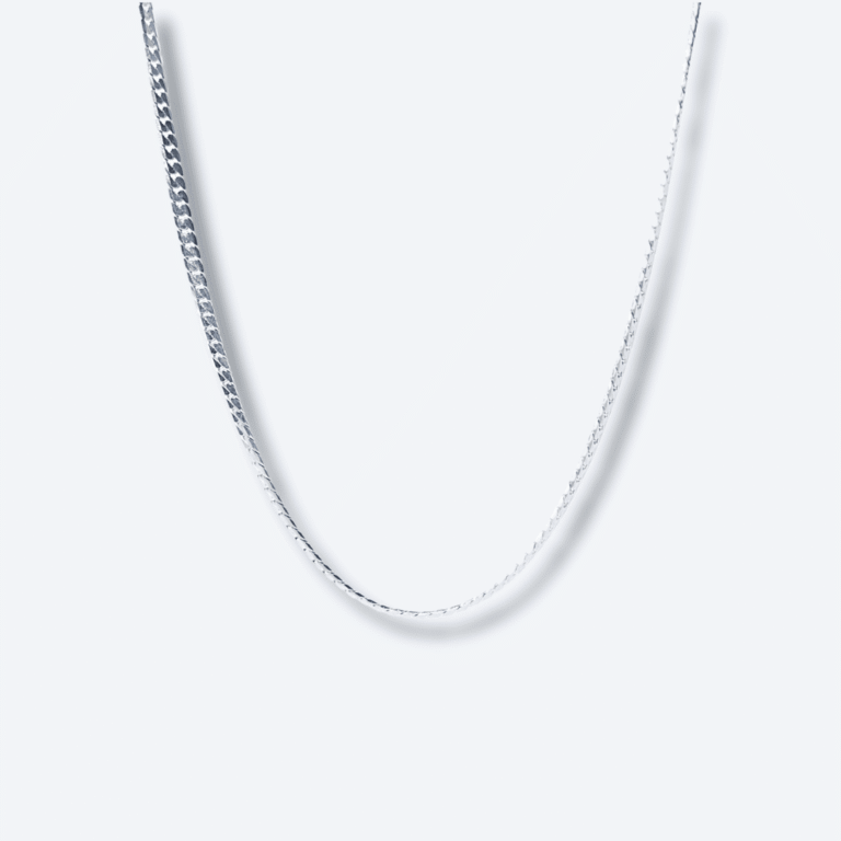 Silver Herringbone Chain Necklace for Men