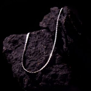 Silver Herringbone Chain Necklace for Men