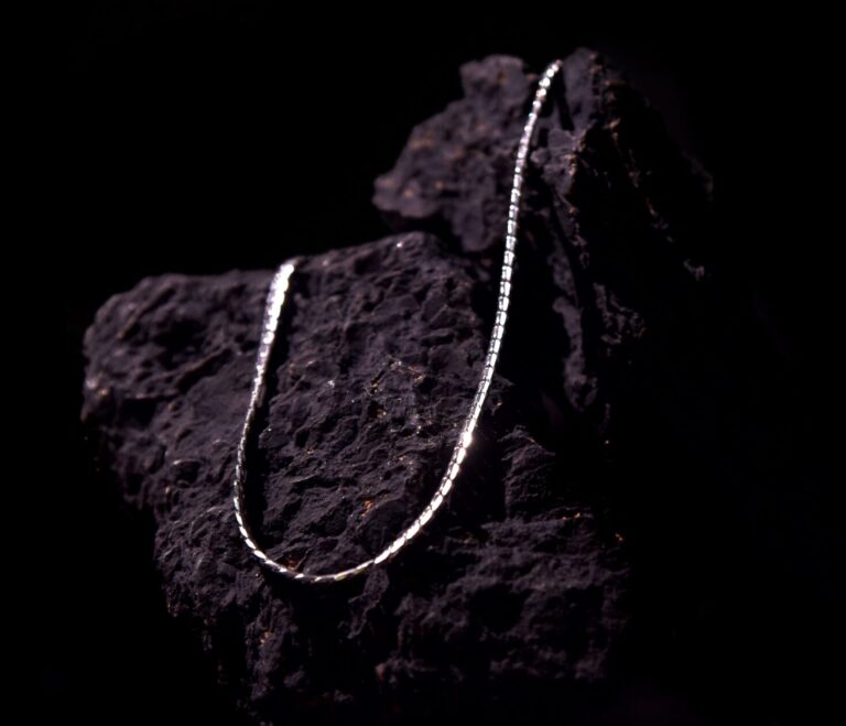 Silver Herringbone Chain Necklace for Men
