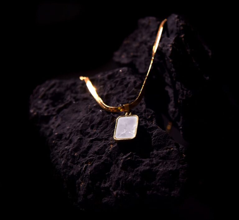 Dual Sided Black and White Pendant Gold Snake Chain Necklace for Men