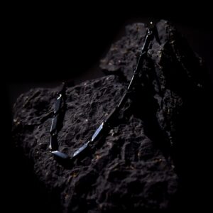 Men’s Black Geometric Link Chain Stainless Steel Necklace